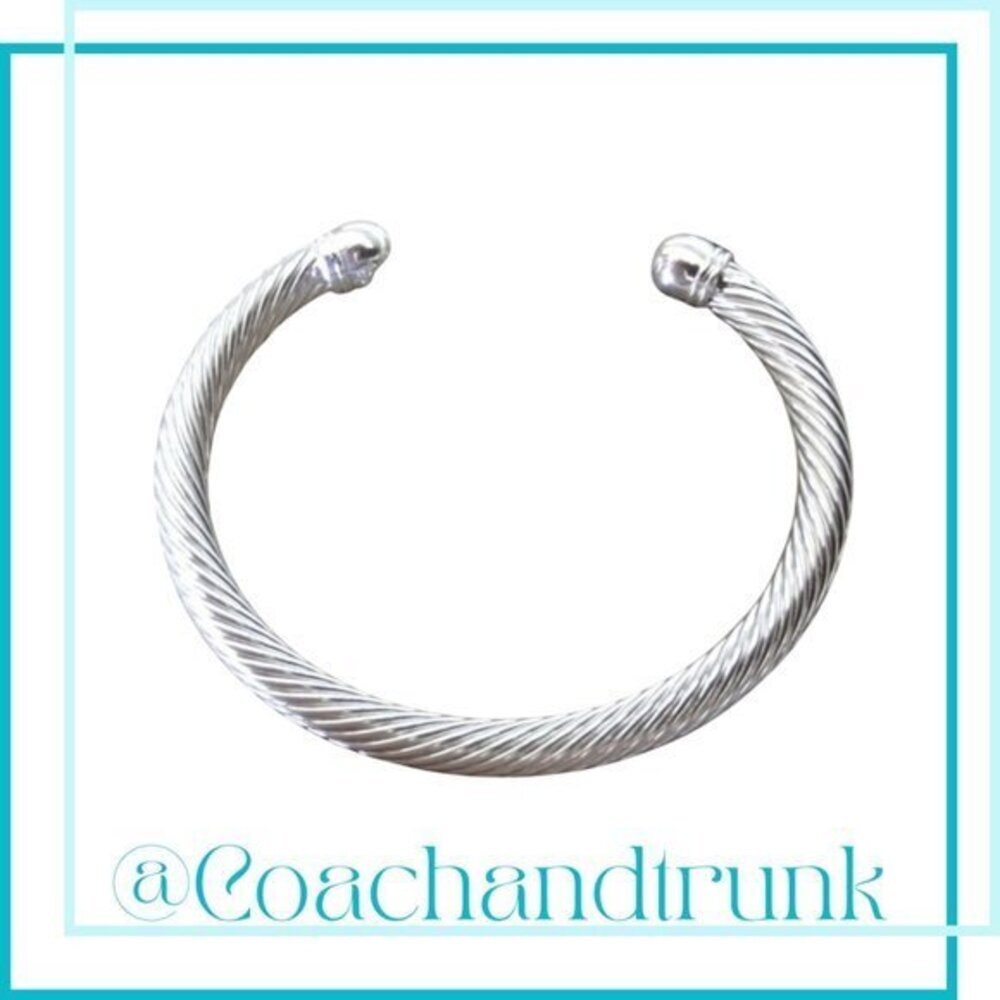 Twisted‎ Silver Torque Bangle Cuff Bracelet Unisex NWT